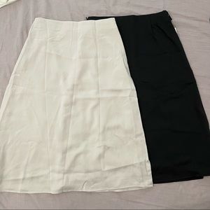 2 double-layered satin midi skirt, brand new